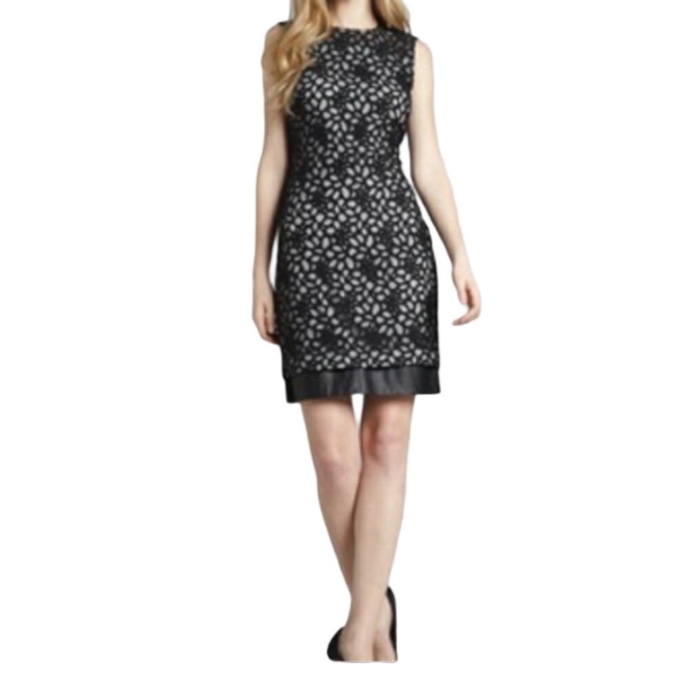 DVF Lace Overlay Shift Sleeveless Dress